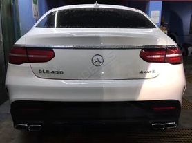 Mercedes-Benz GLE 450 Coupe 2017 - установка диффузора и насадок на гулишетель GLE 63 от AMG 