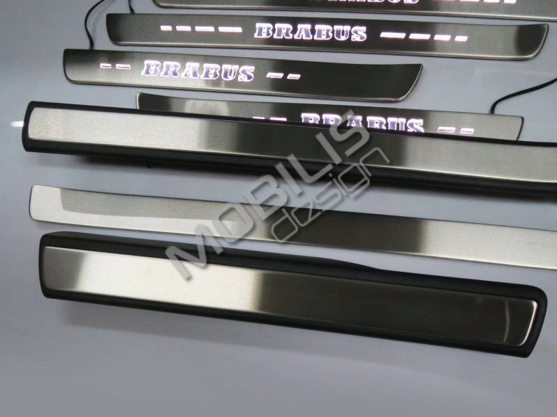 Накладки на пороги с подсветкой Mercedes-Benz A-Class w168 Хэтчбек Long рестайл Brabus