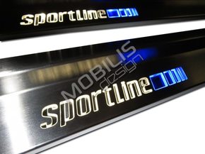 Накладки на пороги с подсветкой Mercedes-Benz SL-Class r231 рестайл SportLine